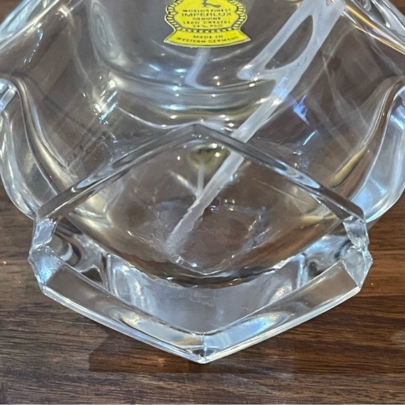 Imperlux W. Germany Lead Crystal Clear Perfume Bottle with Gold Pump - Picture 5 of 11